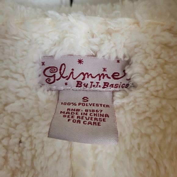 NWT Glimme Fuzzy Cream Vest Sz S - Picture 4 of 4